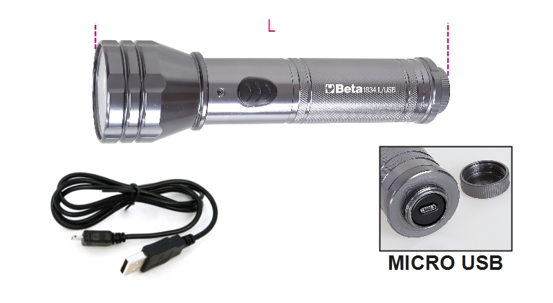 LED SVETILKA S POLNILNO BATERIJO 1834L/USB BETA