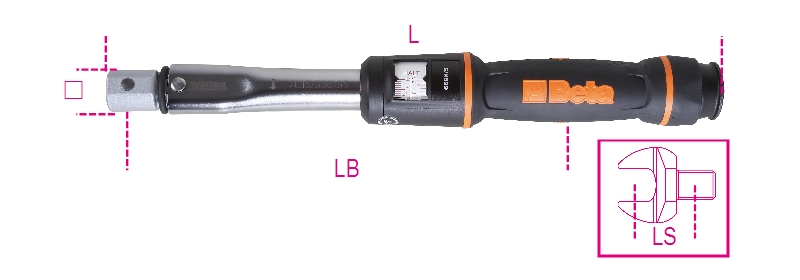 ROČAJ ZA MOMENT KLJUČ NA PRESKOK ZA DESNO IN LEVO VIJAČENJE 5-25Nm 669N/2 BETA