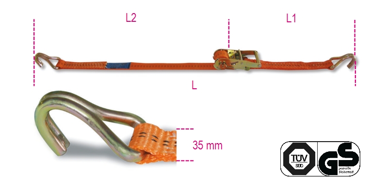 TRAK ZA PRITRDITEV TOVORA 8181 6m 1000kg BETA