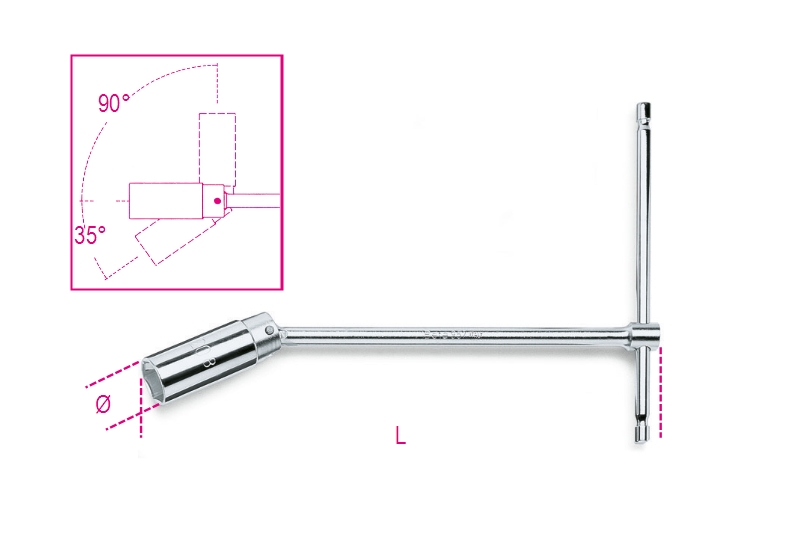 NATIČNI KLJUČ ZA SVEČKE GIBLJIV S T-ROČAJEM 957 16 BETA