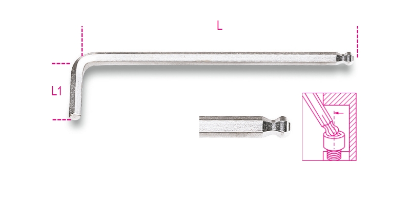 IMBUS KLJUČ Z OKROGLO GLAVO 96BPC 2,5 BETA