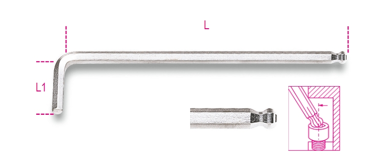 IMBUS KLJUČ Z OKROGLO GLAVO DOLG 96LBP 5 BETA