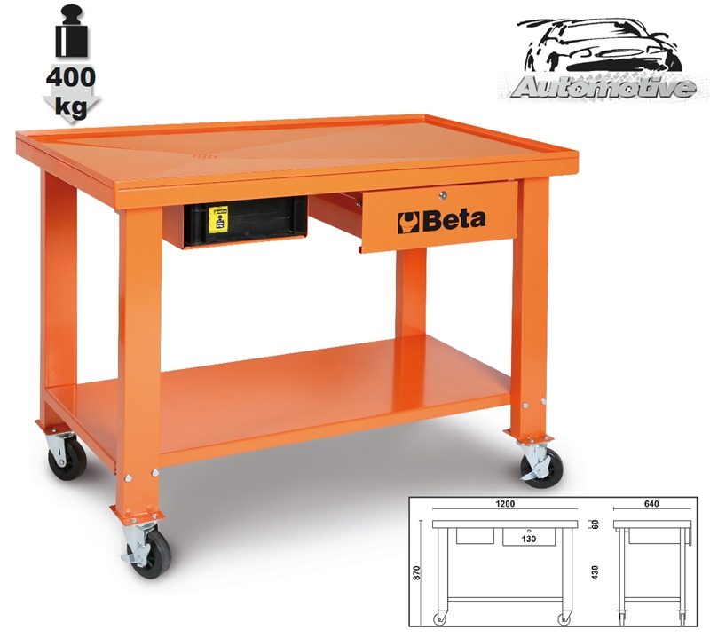 VOZIČEK Z KORITOM ZA TEKOČINE CB52-O ORANŽEN BETA